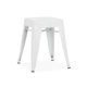 Tabouret bas blanc en acier laqué | BERLIN