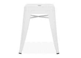 Tabouret bas blanc en acier laqué | BERLIN