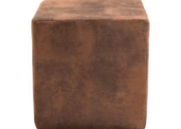 Pouf cube en microfibre effet vintage | EDIMBOURG