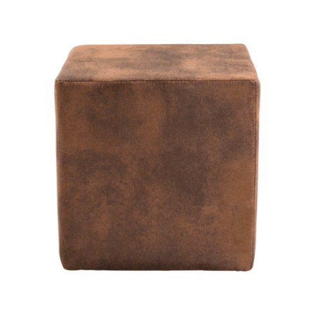 Pouf cube en microfibre effet vintage | EDIMBOURG