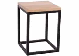 Table d'appoint structure noire sur plateau boise | VIENNE