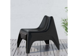 Fauteuil club noir indoor / outdoor design et lounge