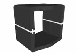 Pouf U-Cube noir raccord blanc | STOCKHOLM