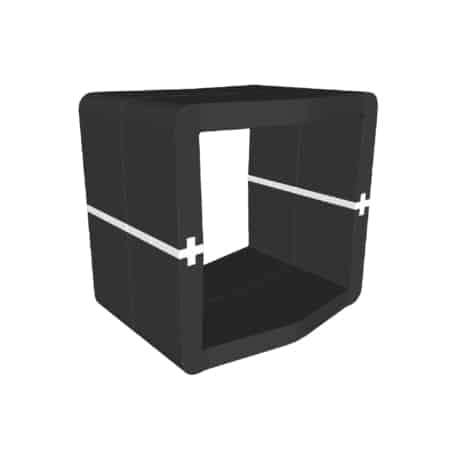 Pouf U-Cube noir raccord blanc | STOCKHOLM