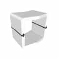 Pouf U-Cube blanc raccord noir | STOCKHOLM