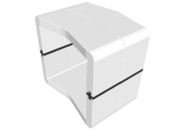 Pouf U-Cube blanc raccord noir | STOCKHOLM