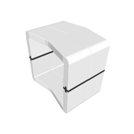 Pouf U-Cube blanc raccord noir | STOCKHOLM