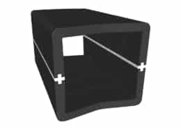 Banquette U-Cube noir raccord blanc | COPENHAGUE