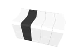Banquette U-Cube blanc chevron noir | COPENHAGUE