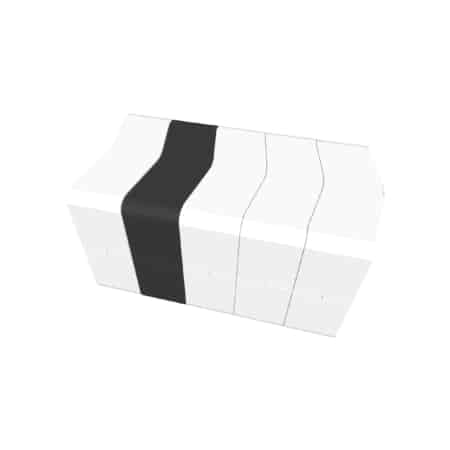 Banquette U-Cube blanc chevron noir | COPENHAGUE