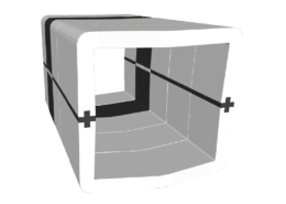 Banquette U-Cube blanc chevron noir à raccord | COPENHAGUE
