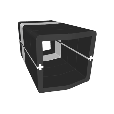 Banquette U-Cube noir chevron blanc à raccord | COPENHAGUE