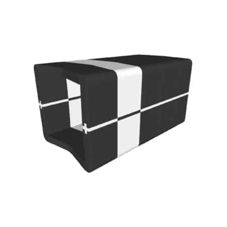 Banquette U-Cube noir chevron blanc à raccord | COPENHAGUE