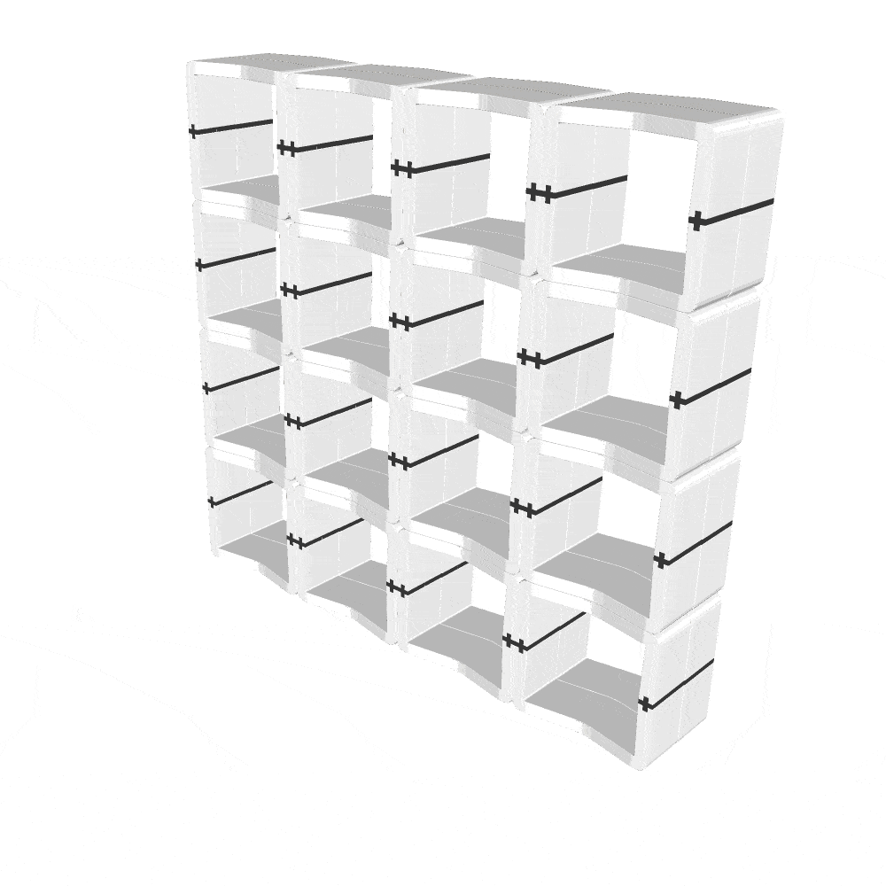 Bar plein U-Cube blanc raccord noir | DUBLIN