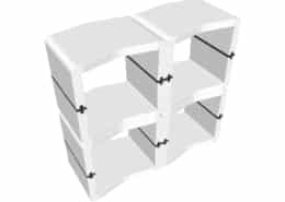 Desk ouvert U-Cube blanc raccord noir | LONDRES