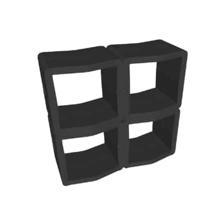 Comptoir ouvert U-Cube noir | LONDRES