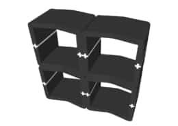 Comptoir ouvert U-Cube noir raccord blanc | LONDRES