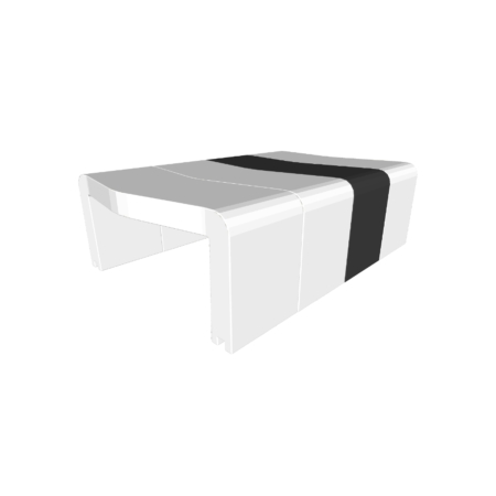 Table basse U-Cube blanc chevron noir | HELSINKI