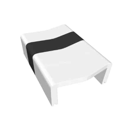 Table basse U-Cube blanc chevron noir | HELSINKI