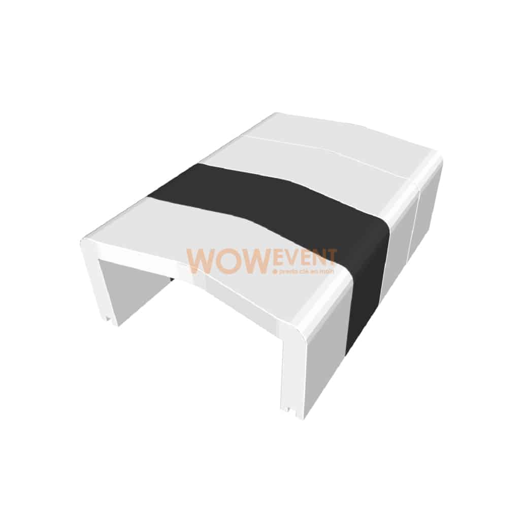 Table basse U-Cube blanc chevron noir | HELSINKI