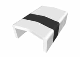 Table basse U-Cube blanc chevron noir | HELSINKI