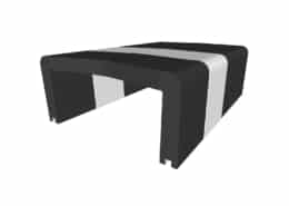 Table basse U-Cube noir chevron blanc | HELSINKI