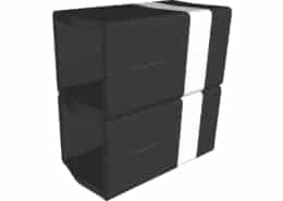 Comptoir plein U-Cube noir scapulaire blanc
