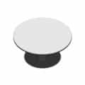Table basse évasée noire plateau blanc