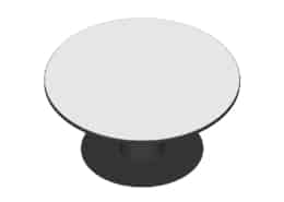 Table basse évasée noire plateau blanc