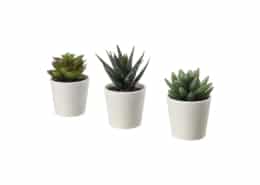 3 plantes artificielles en pot