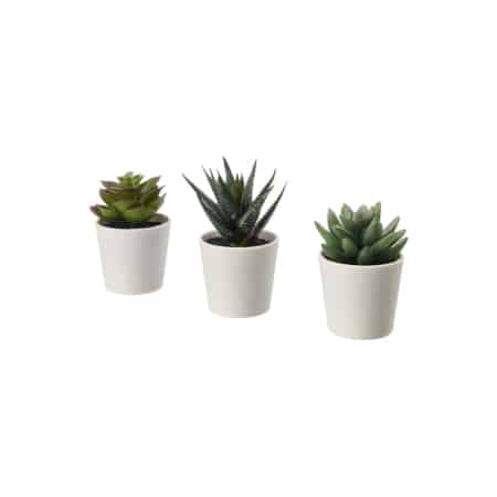 3 plantes artificielles en pot