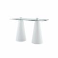 Table de Bar Double Peak conique blanc sur plateau | SLIDE