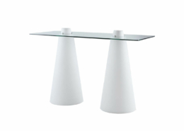 Table de Bar Double Peak conique blanc sur plateau | SLIDE