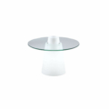 Table basse Peak conique blanc et plateau en verre | SLIDE