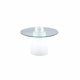 Table basse Peak conique blanc et plateau en verre | SLIDE