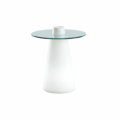 Table repas Peak conique blanc et plateau en verre | SLIDE