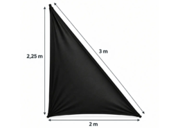 Toile tendue triangulaire en lycra noire 2 × 2,25 m | HÉRAKLION Toile tendue triangulaire en lycra noire 2 × 2,25 m | HÉRAKLION