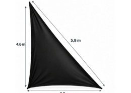 Voile lycra noire triangle rectangle 4,6 × 3,5 m | PATRAS Voile lycra noire triangle rectangle 4,6 × 3,5 m | PATRAS