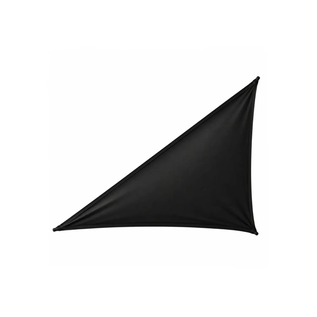 Voile lycra noire triangulaire rectangle 2,7 × 4,6 m | THESSALONIQUE Voile lycra noire triangulaire rectangle THESSALONIQUE 2,7 × 4,6 m pour plafond événementiel